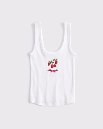 Strawberry Graphic Scoopneck Tank