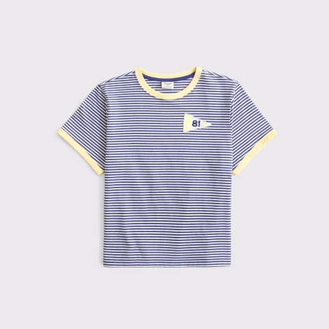 Женские футболки Abercrombie & Fitch 100% Cotton Flag Graphic Skimming Short-Sleeve Tee