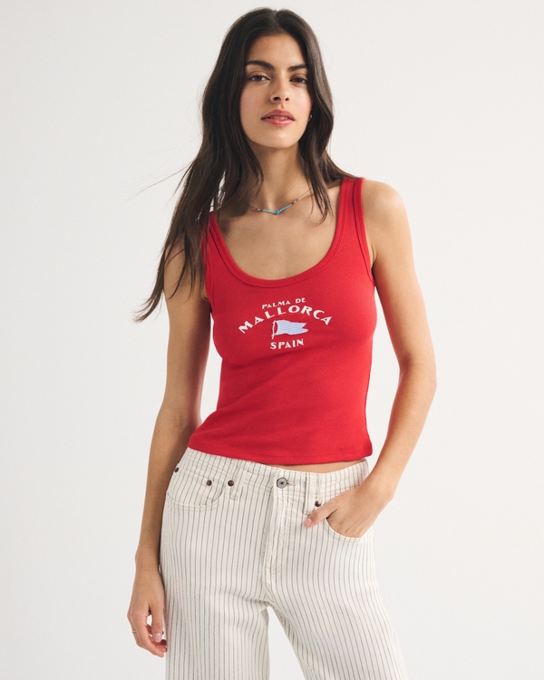 Women's 100% Cotton Spain Graphic Scoopneck Tank | Women's Tops