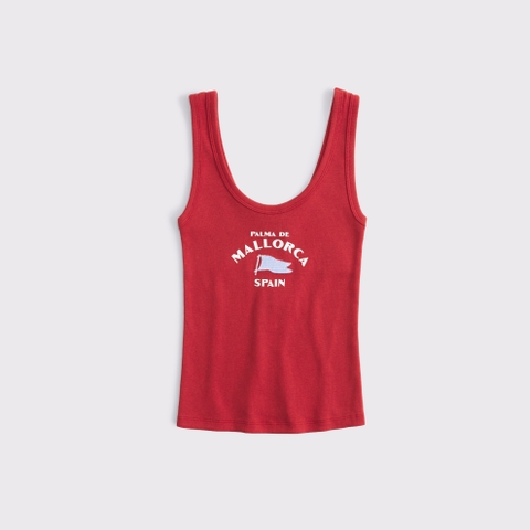 Женские топы Abercrombie & Fitch 100% Cotton Spain Graphic Scoopneck Tank