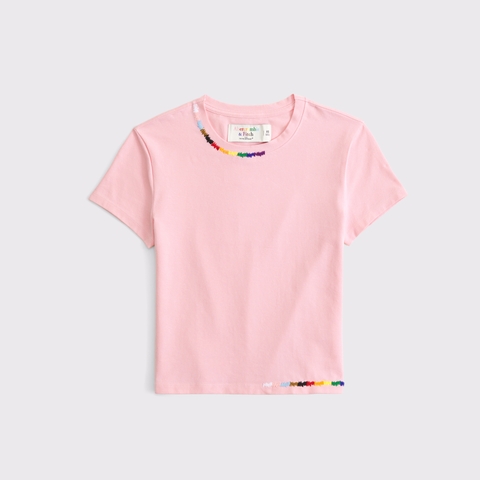 Женские футболки Abercrombie & Fitch Pride Embroidered Baby Tee