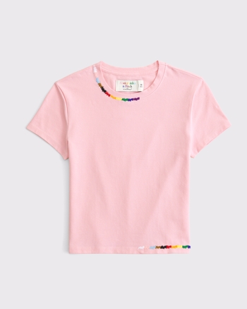 Pride Embroidered Baby Tee from Abercrombie & Fitch - $35