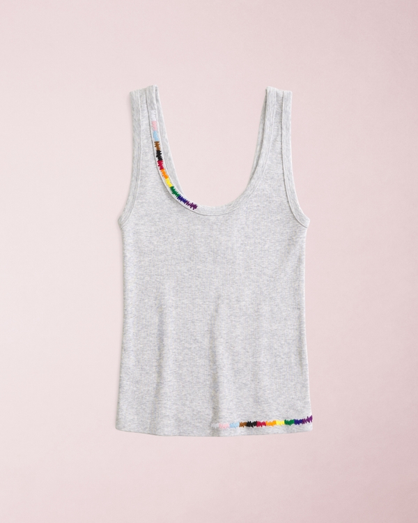Pride 100% Cotton Tank, Light Gray view 1