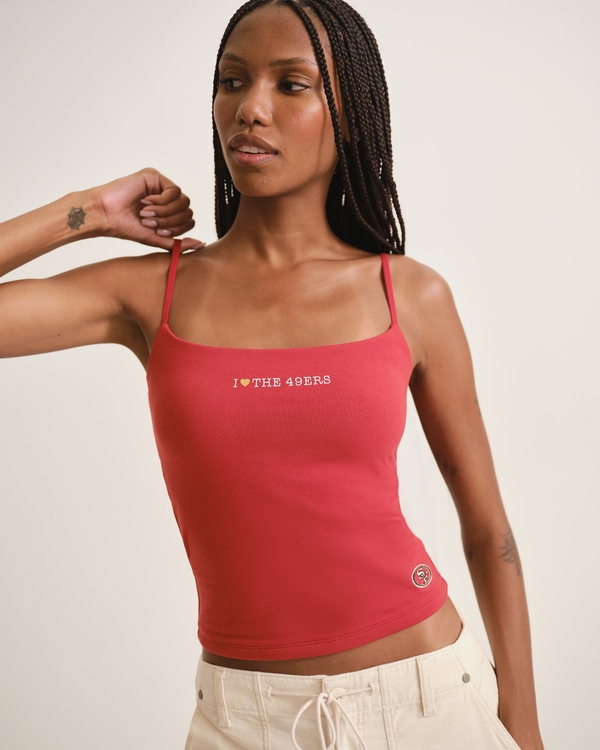 San Francisco 49ers Bra-Free 90s Cami, Red - 49ers view 1