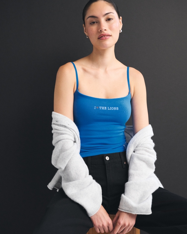 Detriot Lions Bra-Free 90s Cami, Blue - Lions view 1