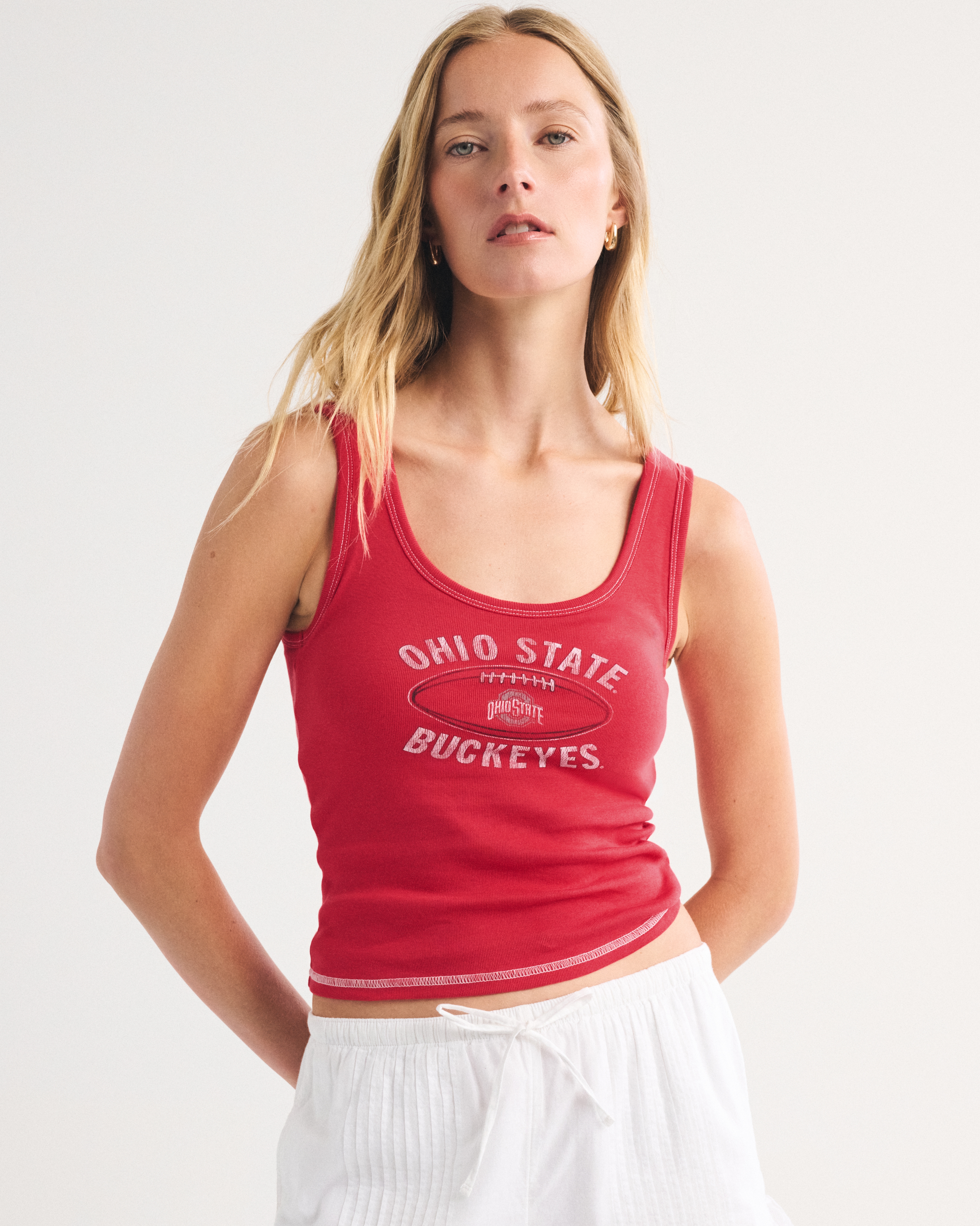 Женские топы Abercrombie & Fitch Ohio State Graphic Tank — фото 2