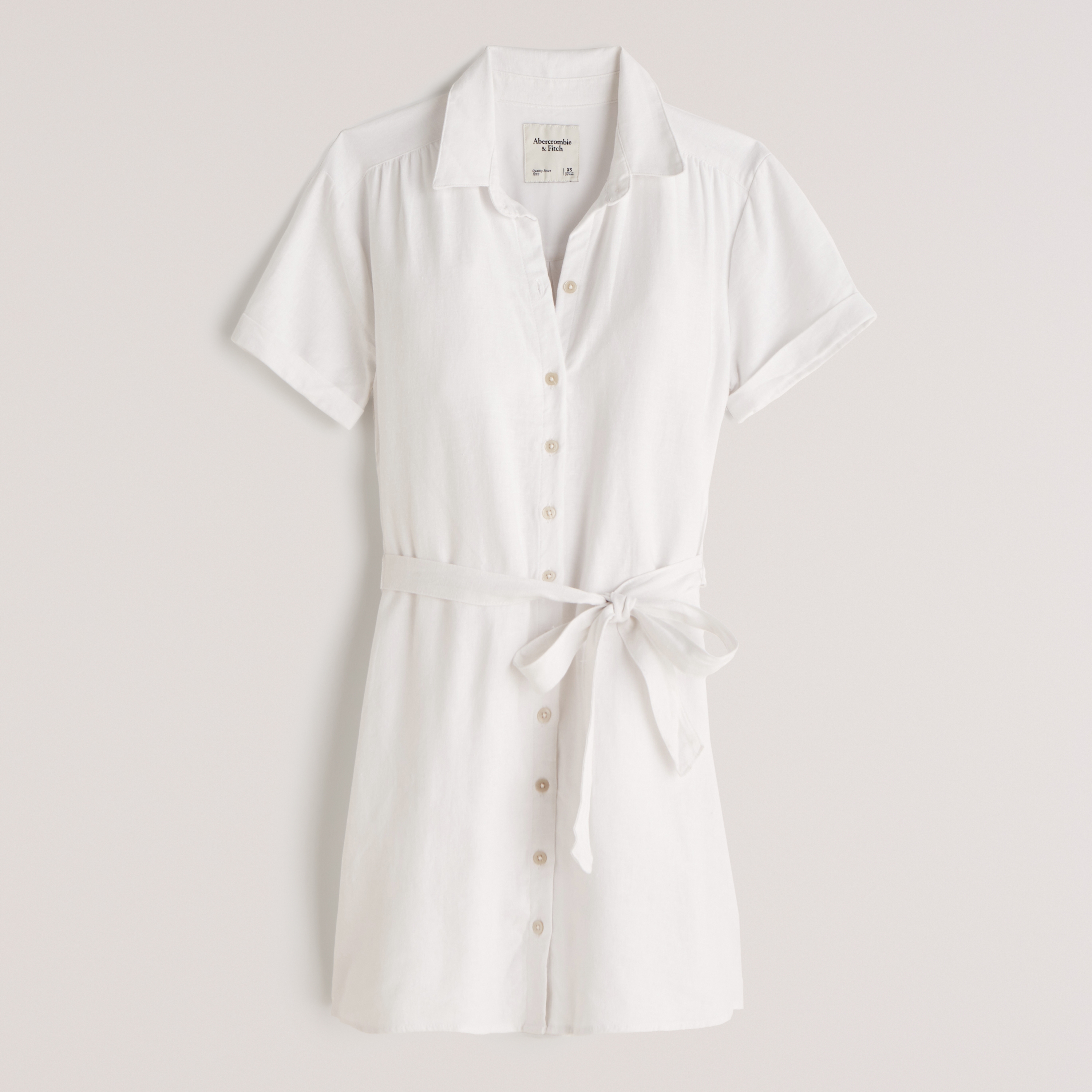 linen blend shirt dress