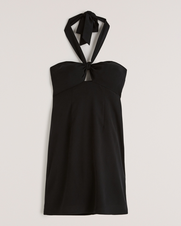 Women's Knot-Front Cutout Halter Mini Dress | Women's Sale | Abercrombie.com