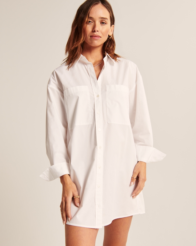 Relaxed Poplin Shirt Dress