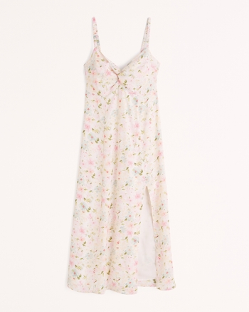 Femme Robe Midi A Devant Torsade Femme Liquidation Abercrombie Com