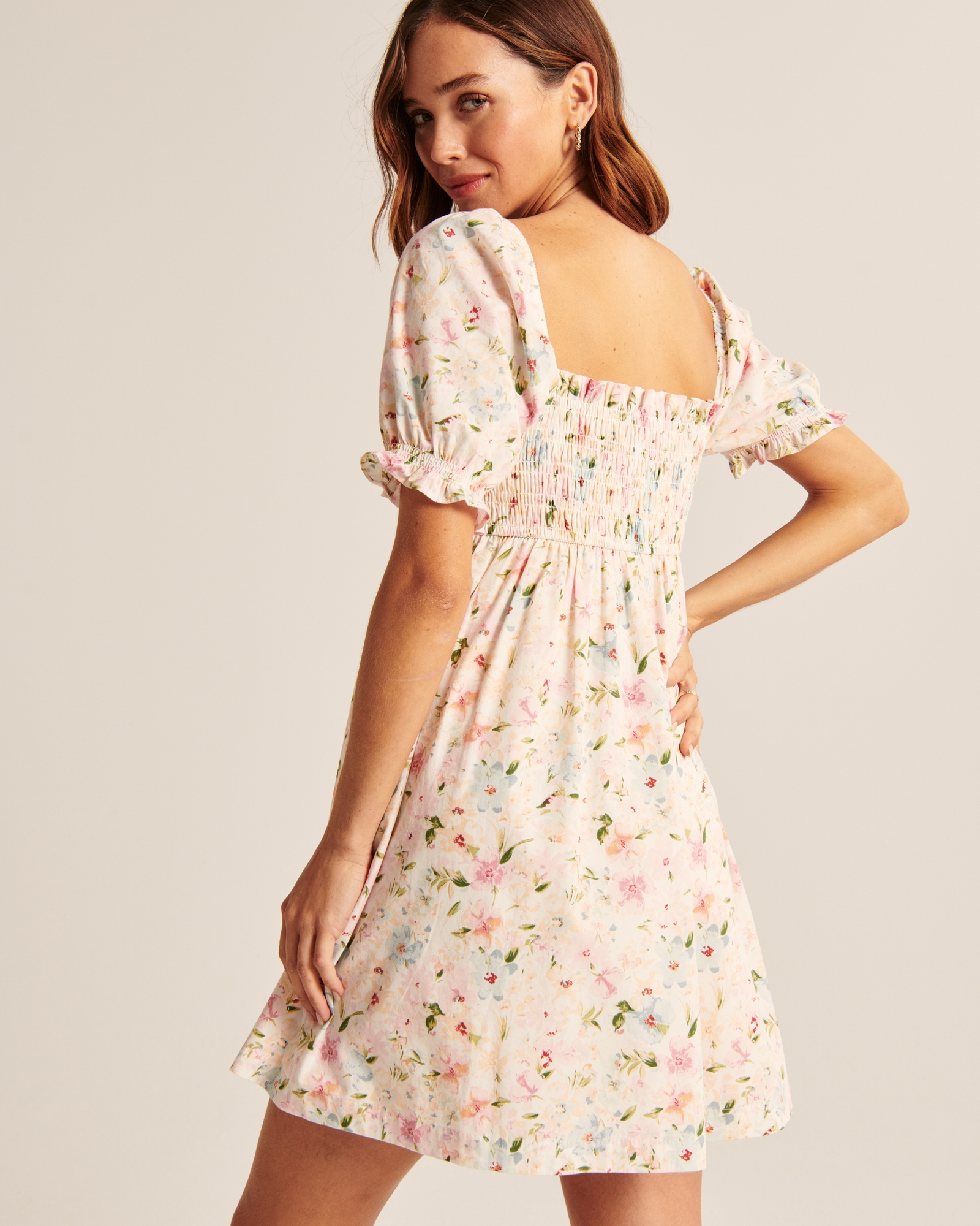 Smocked Babydoll Mini Dress