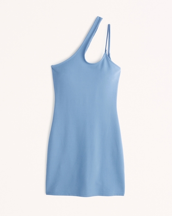 Women's Asymmetrical One-Shoulder Ponte Mini Dress | Women's Clearance ...
