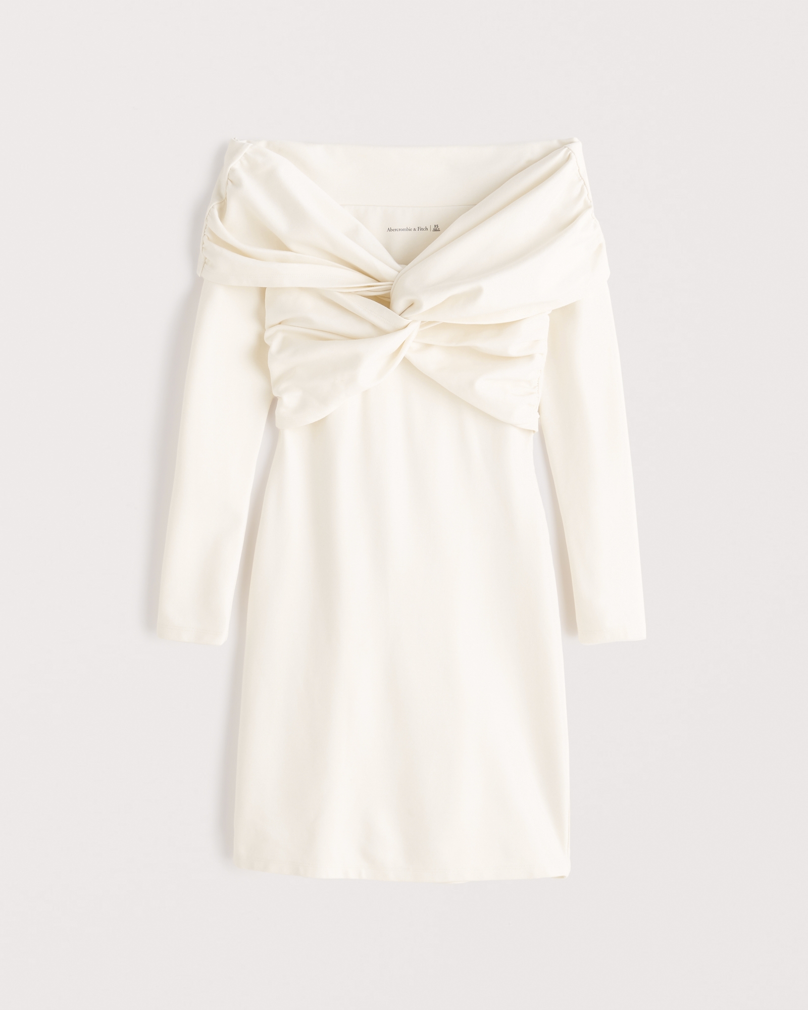 Off-The-Shoulder Twist-Front Mini Dress