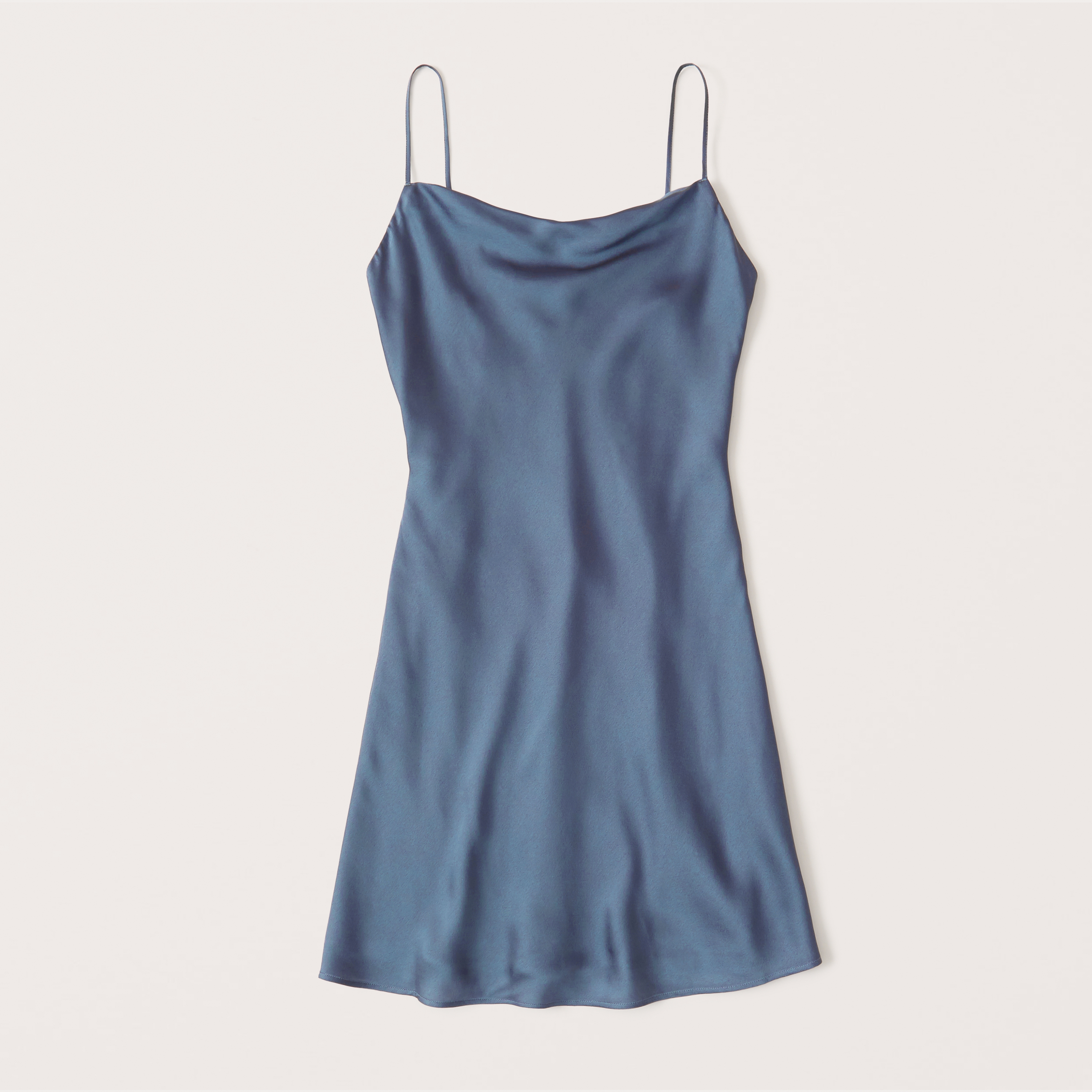 cowl neck satin slip dress