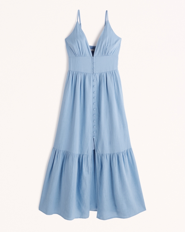Women's Button-Through Maxi Dress | Women's Dresses & Jumpsuits | Abercrombie.com