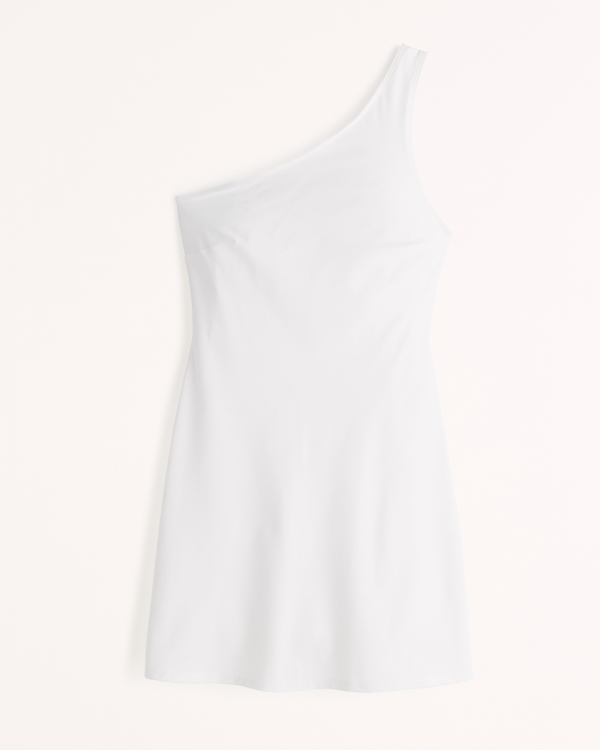 One-Shoulder Traveler Mini Dress, White view 1