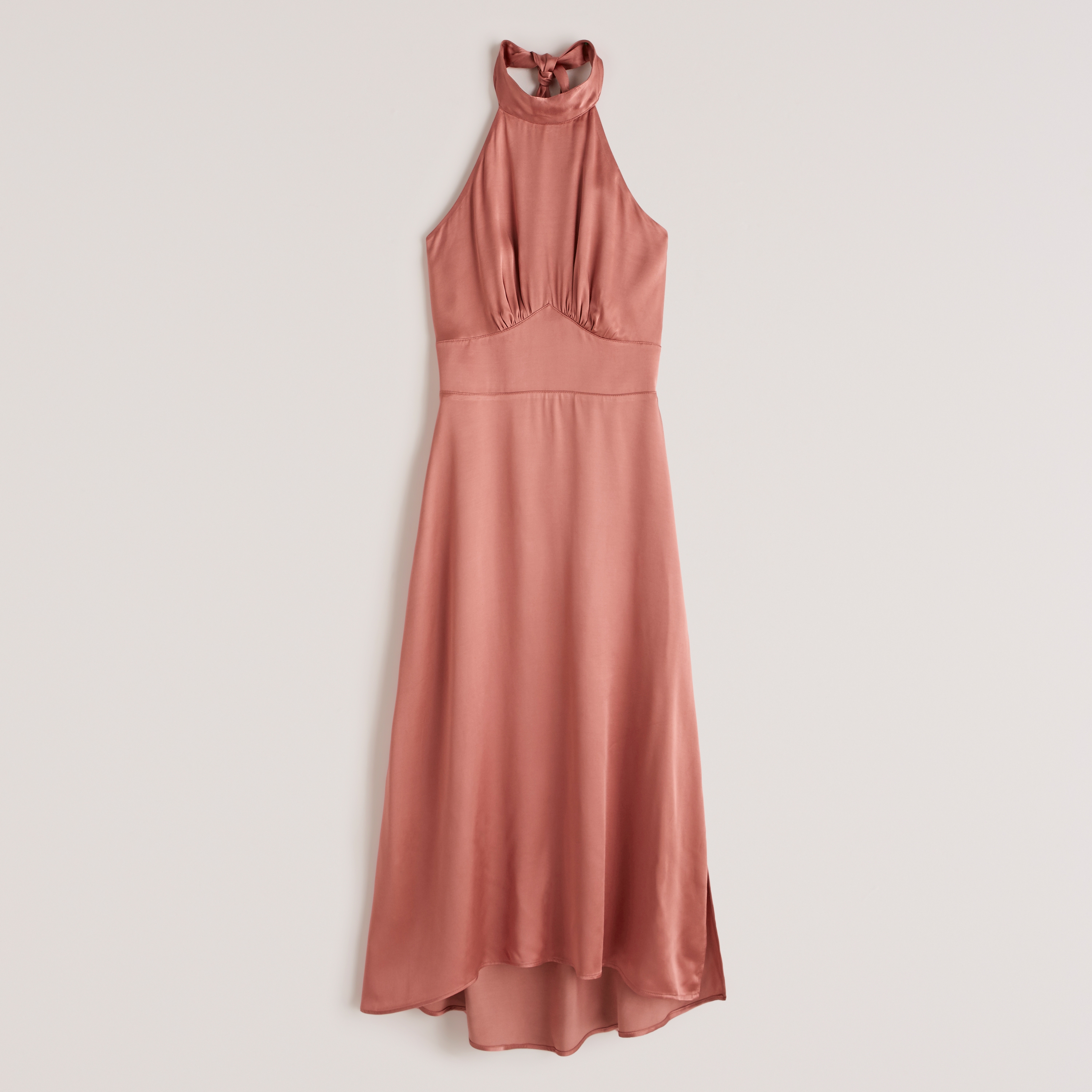 satin midi dress with slit