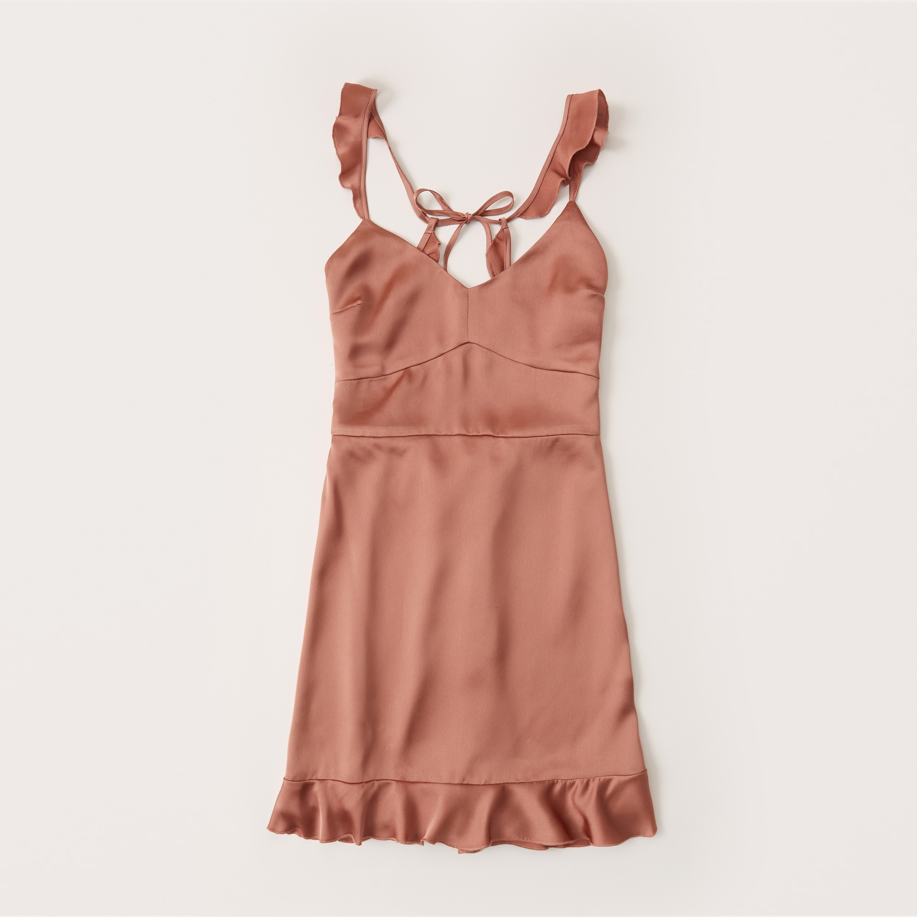 ruffle strap mini dress