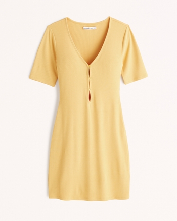ワンピース Trois Logo Knit Mini Dress - beige / S Trois Logo Knit Mini Dress 【beige S】
