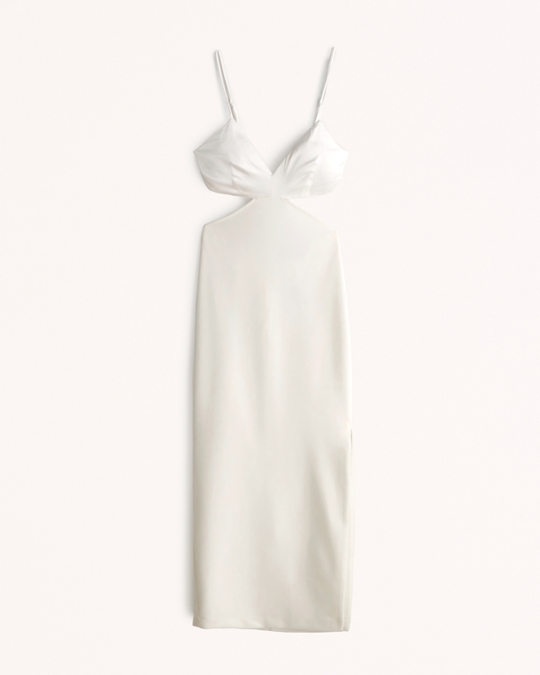 Donna Mixed Fabric Midi Dress | Donna Vestiti e Salopette lunghe | Abercrombie.com