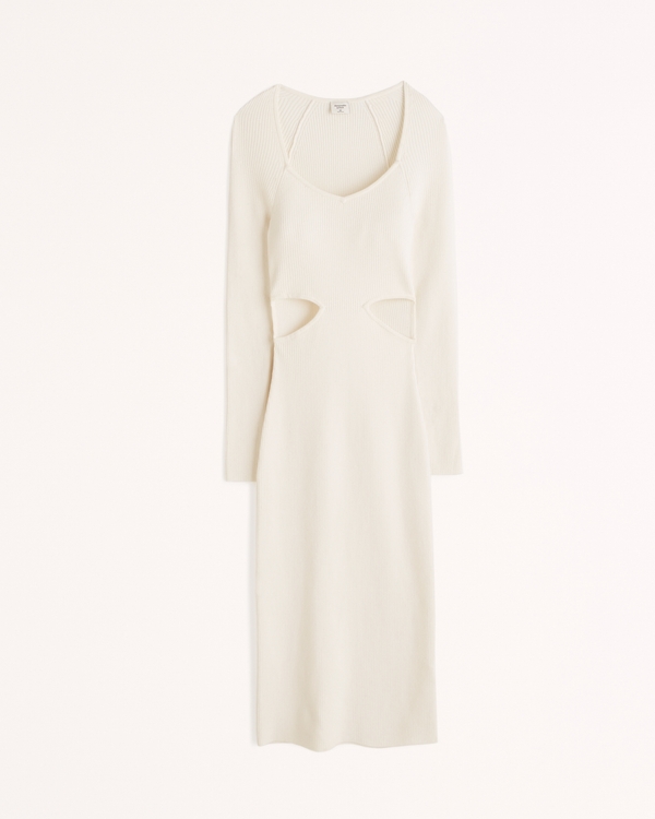 Women's Long-Sleeve Cutout Midi Sweater Dress | Women's Sale | Abercrombie.com