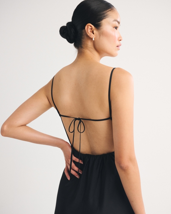 Women's Bra-Free Open-Back Satin Slip Maxi Dress | Women's Dresses
