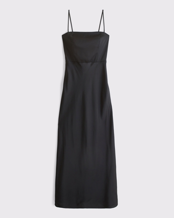 Bra-Free Open-Back Satin Slip Maxi Dress