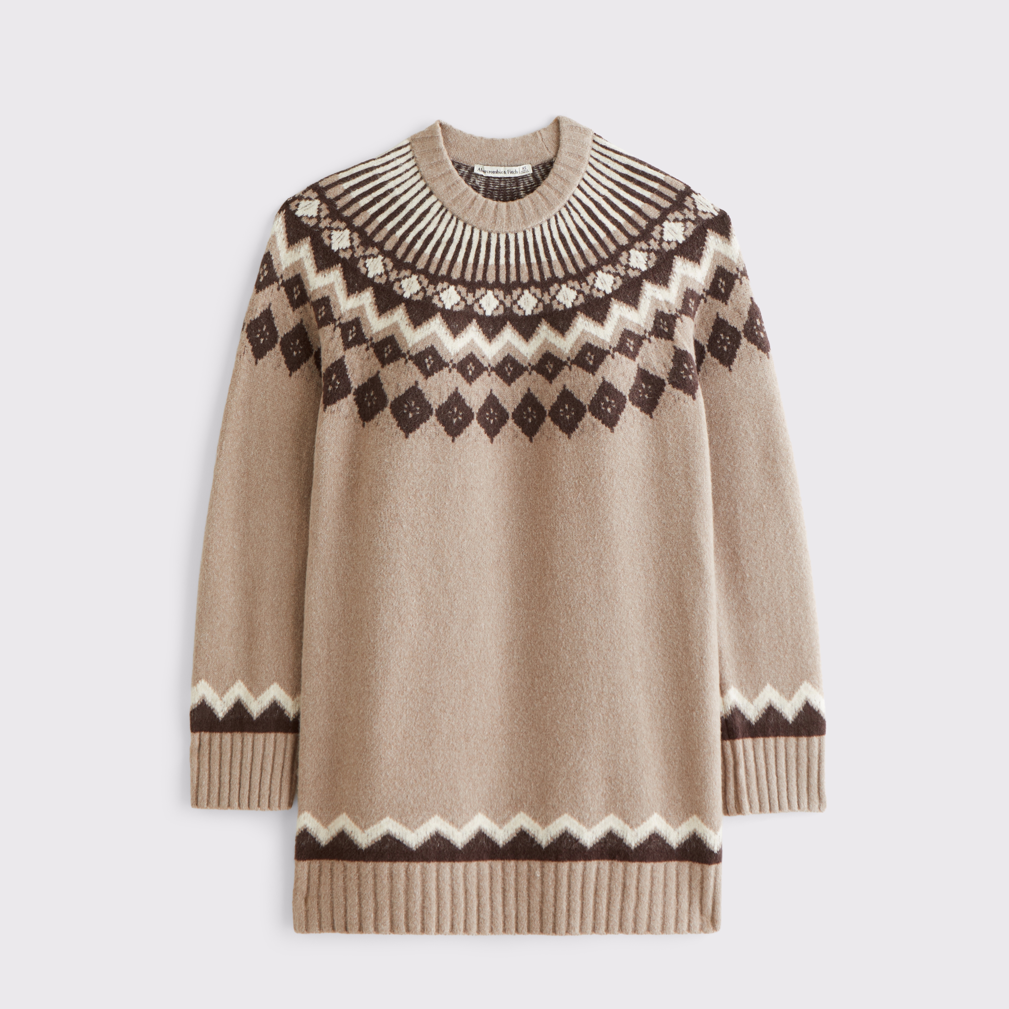 Женское платье Abercrombie & Fitch A&F Madeline Cable Mini Sweater Dress, цвет: Коричневый