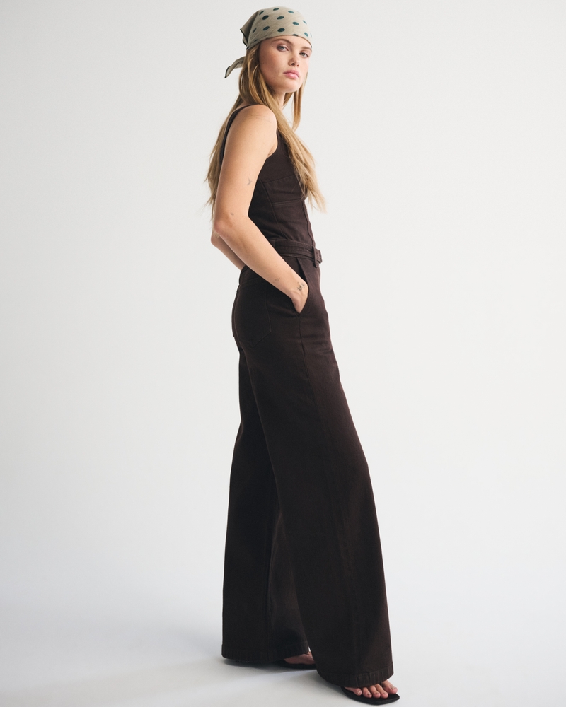 Belted Denim Jumpsuit - thumbnail 7