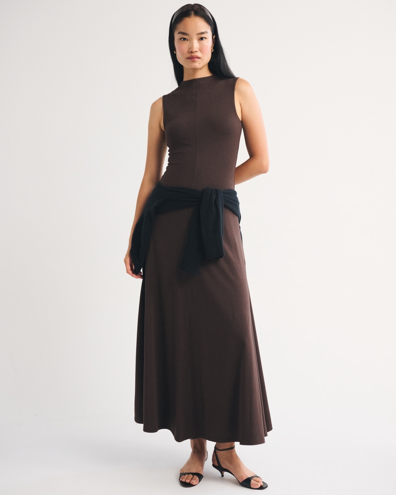 Mock Neck Knit Maxi Dress - thumbnail 8