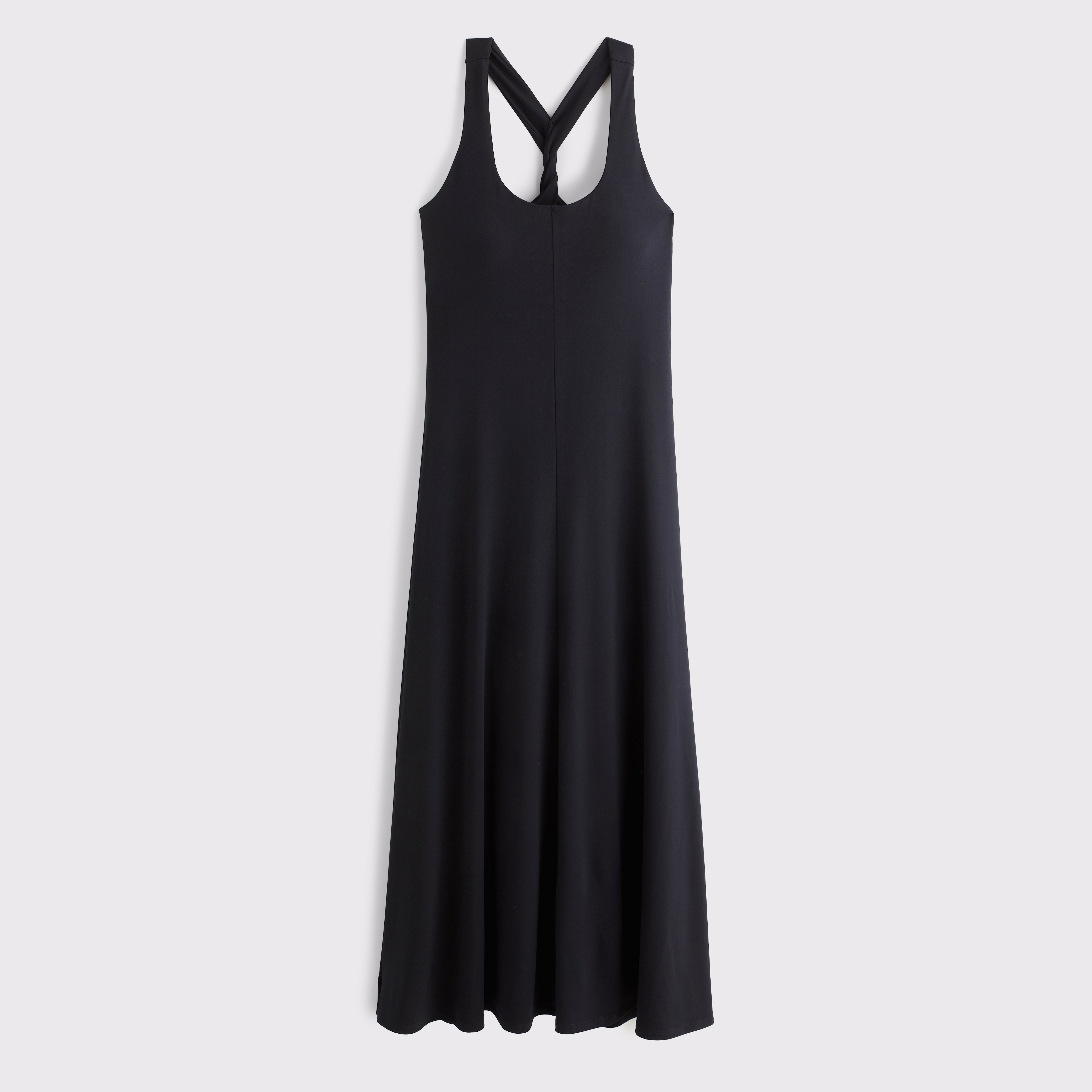 Женское платье Abercrombie & Fitch Bra-Free Racer-Back Midi, цвет: Чёрный — фото 1