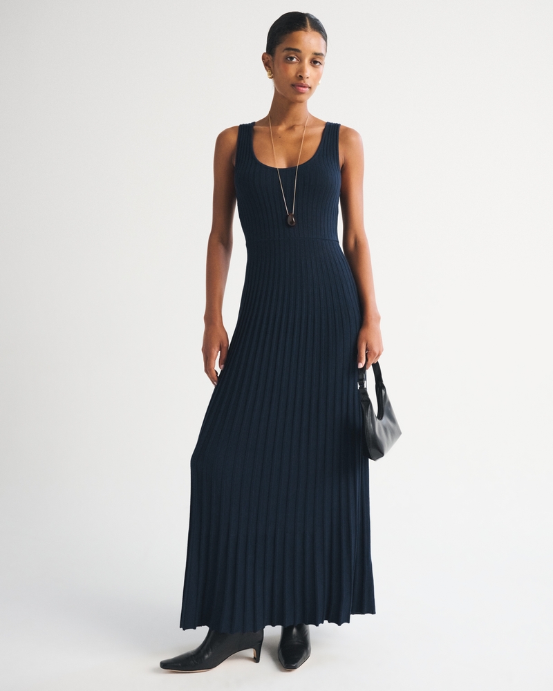 Pleated Maxi Sweater Dress - thumbnail 2