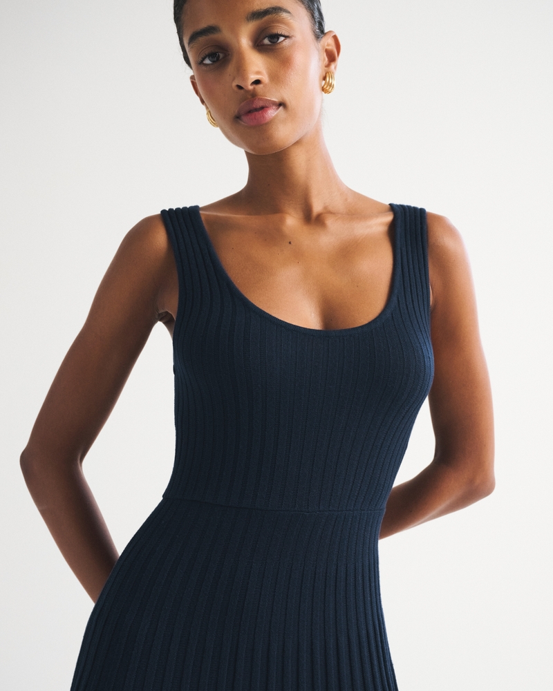 Pleated Maxi Sweater Dress