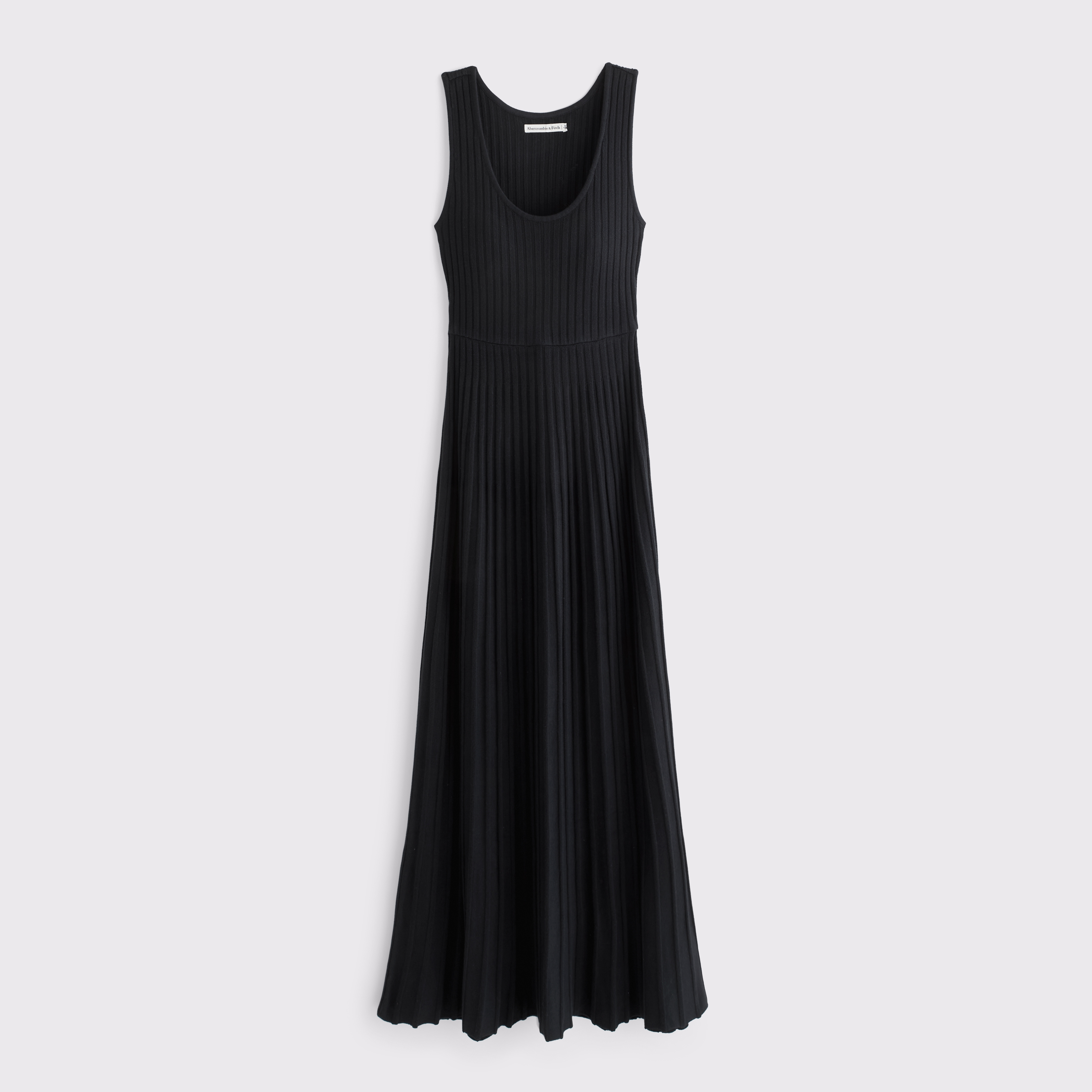 Женское платье Abercrombie & Fitch Pleated Maxi Sweater Dress, цвет: Чёрный — фото 1