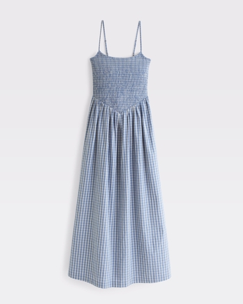 A&F Sydney Smocked Dipped-Waist Midi Dress