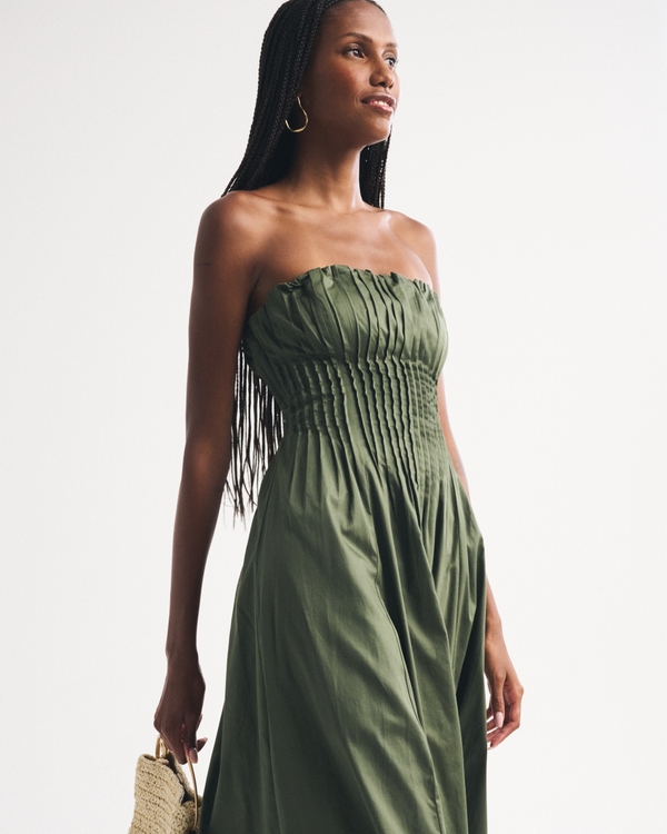 Women's Bra-Free Strapless Pintuck Gown | Women's Dresses