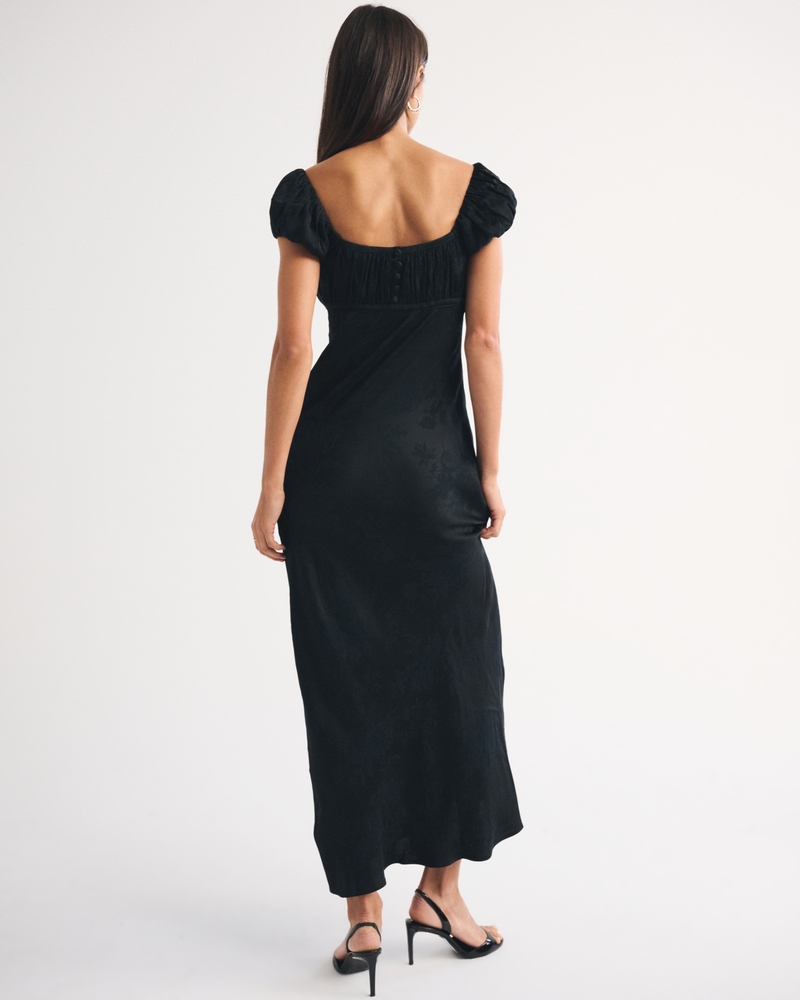 Bra-Free Ruched Satin Maxi Dress - thumbnail 6