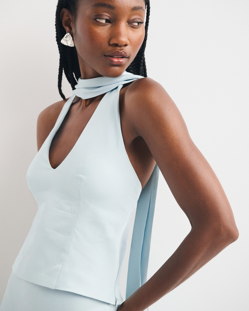 Bra-Free Satin Halter Set Top