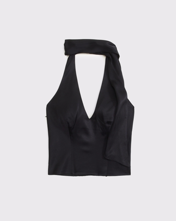 Bra-Free Satin Halter Set Top