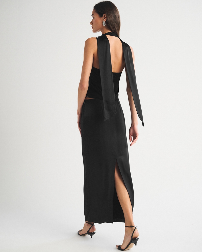 Mid Rise Satin Maxi Set Skirt - thumbnail 7
