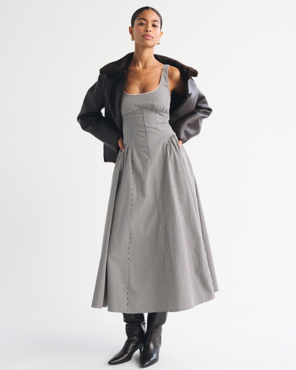 100% Cotton A&F Bra-Free Dylan Midi Dress