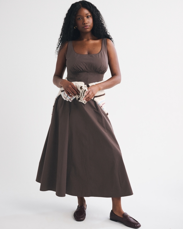 100% Cotton Curve Love A&F Bra-Free Dylan Midi Dress