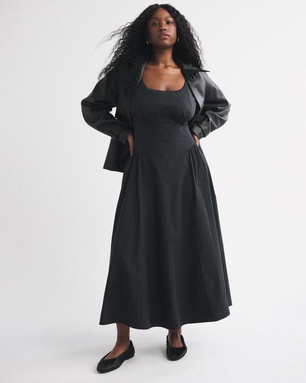 100% Cotton Curve Love A&F Bra-Free Dylan Midi Dress