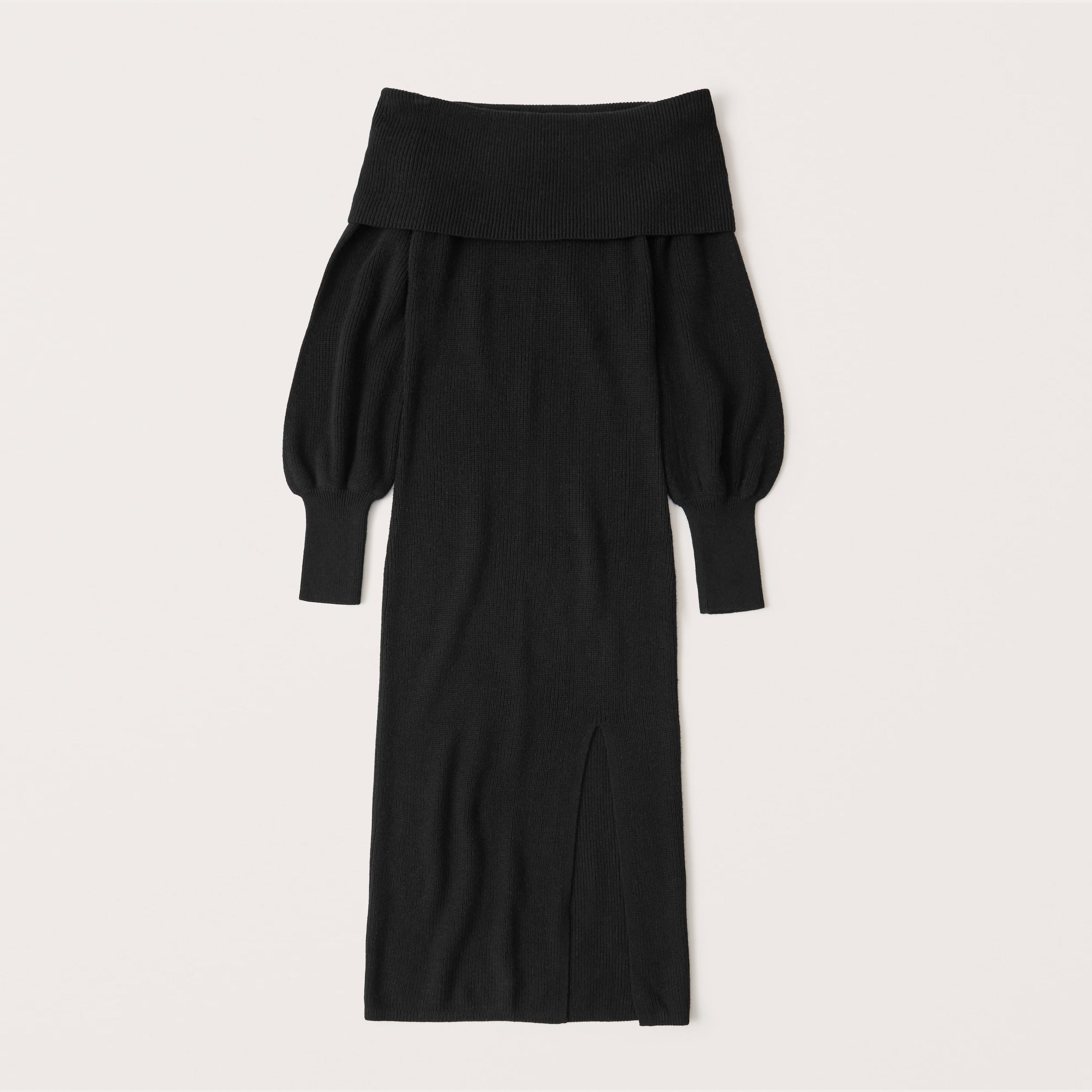 ribbed off the shoulder midi dress