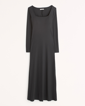 Knit maxi store dress with sleeves
