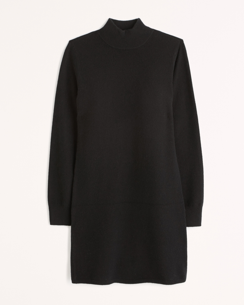 black cashmere sweater dress