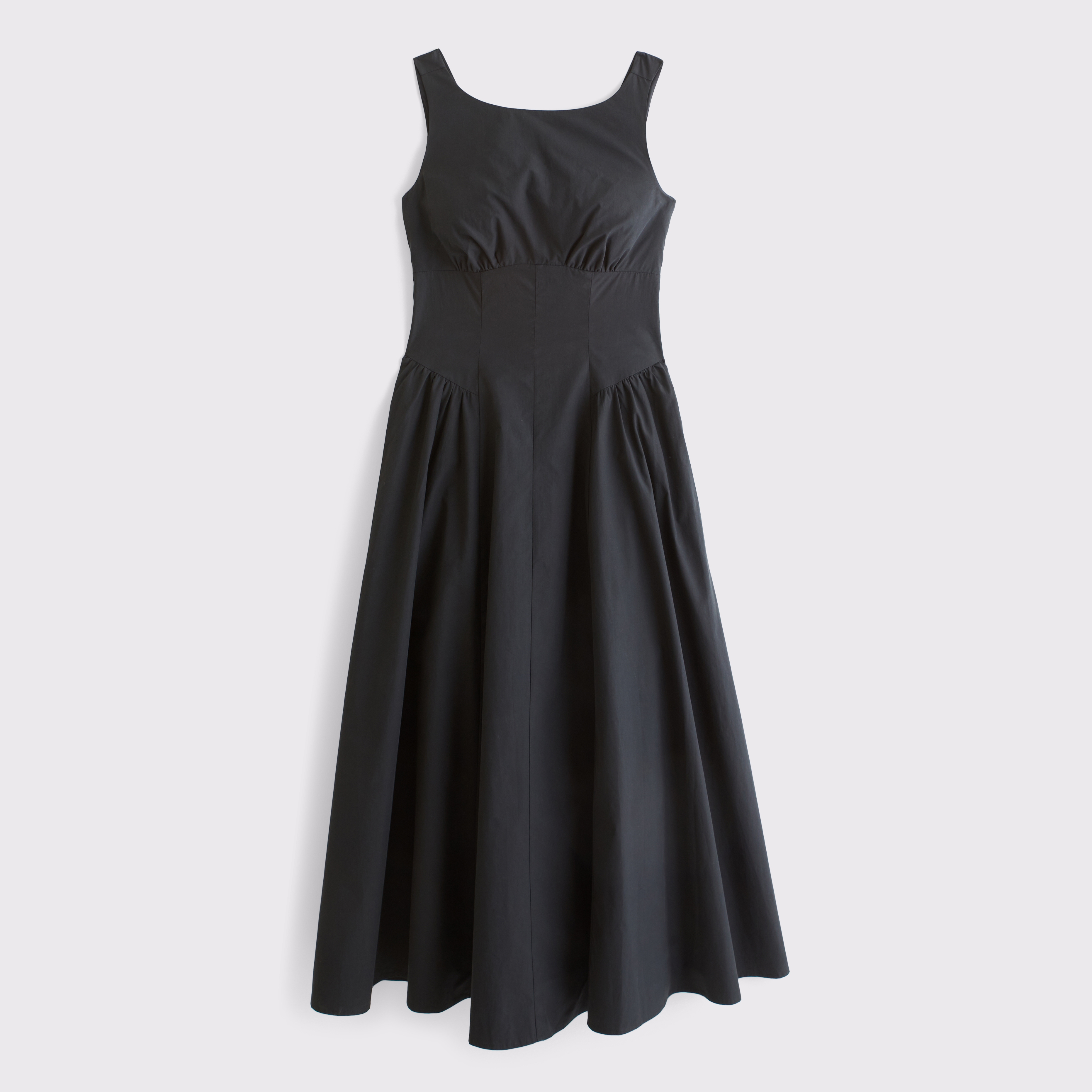 Женское платье Abercrombie & Fitch 100% Cotton A&F Dylan Bra-Free High Neck Midi, цвет: Чёрный — фото 1