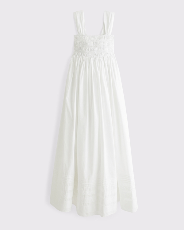 100% Cotton A&F Sydney Smocked Maxi Dress