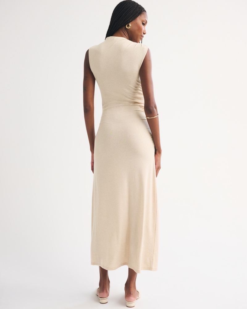 Fine Wool-Blend Mock Neck Maxi Dress - thumbnail 4