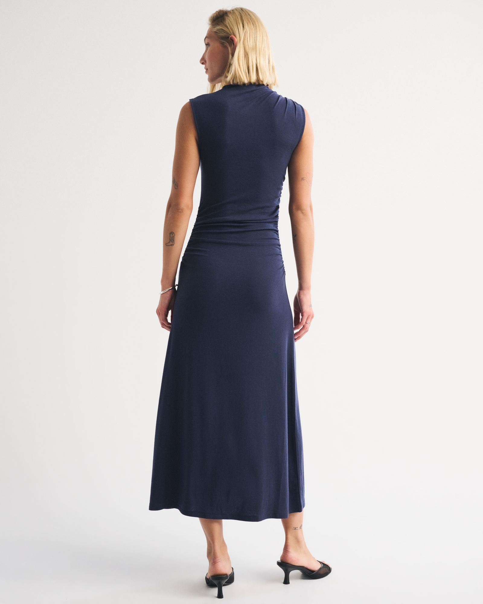 Fine Wool-Blend Mock Neck Maxi Dress thumbnail 3